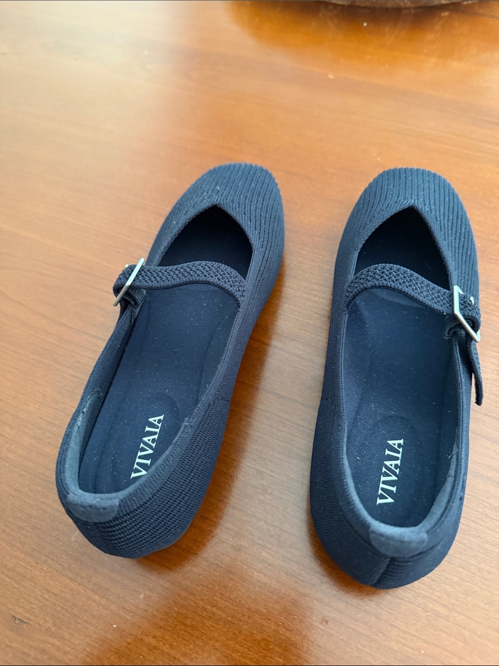 Women's Navy Mary Jane Flats - Comfortable Knit Slip-On. Worn once